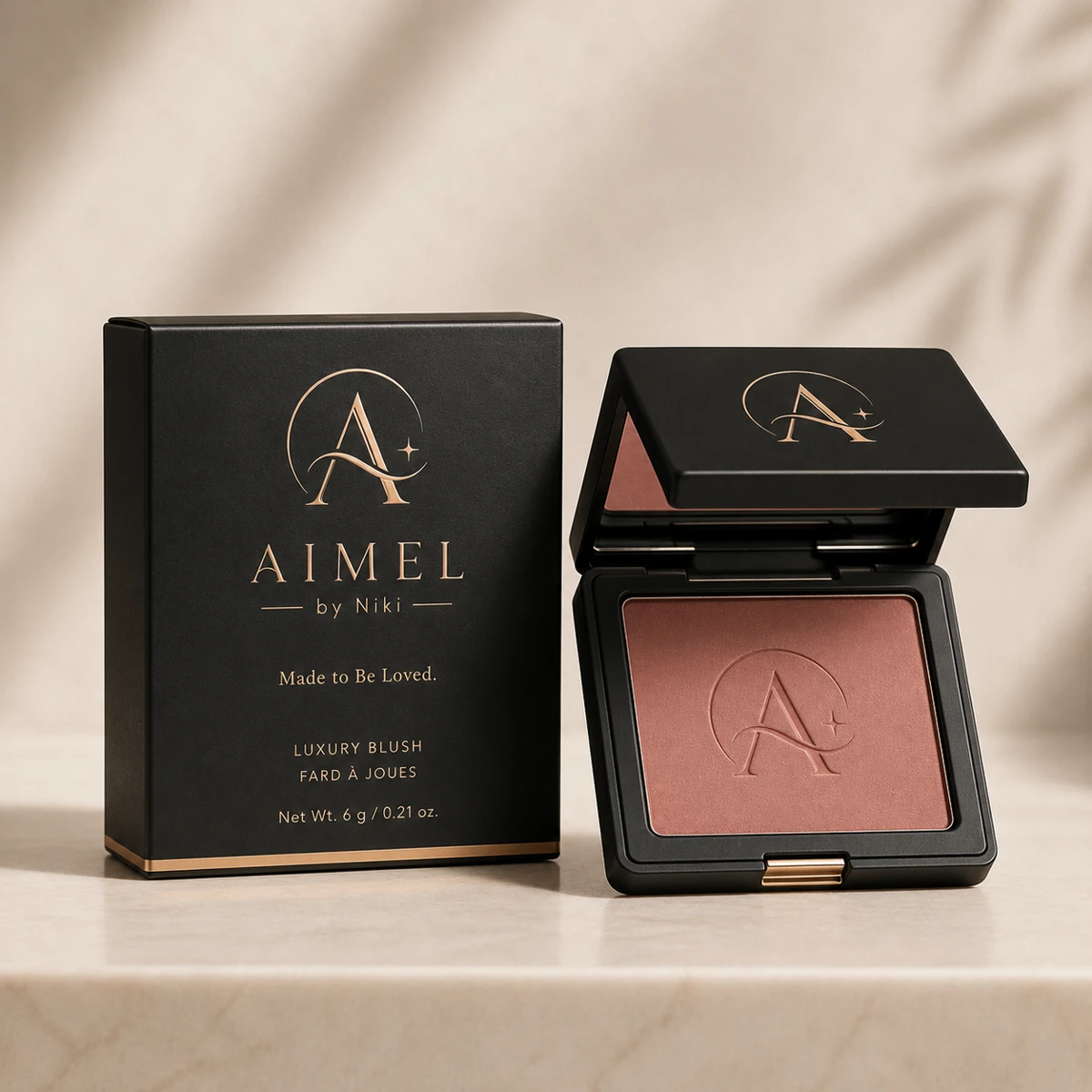 AIMEL blush packaging mockup